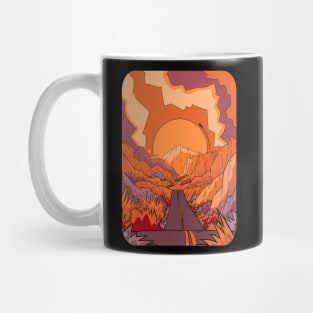 Desert mountain road Mug